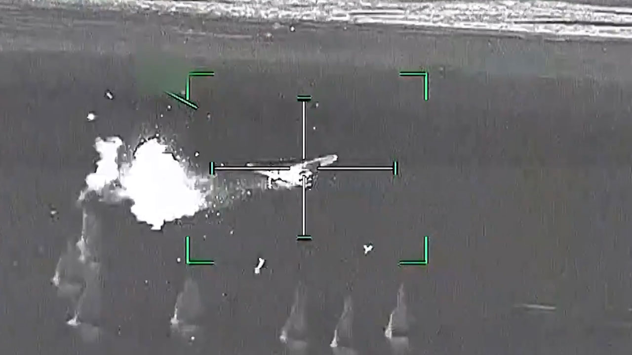 UAE Releases Dramatic Footage Of Iranian Drone Being Shot Down