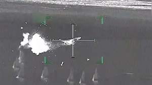 UAE Releases Dramatic Footage Of Iranian Drone Being Shot Down