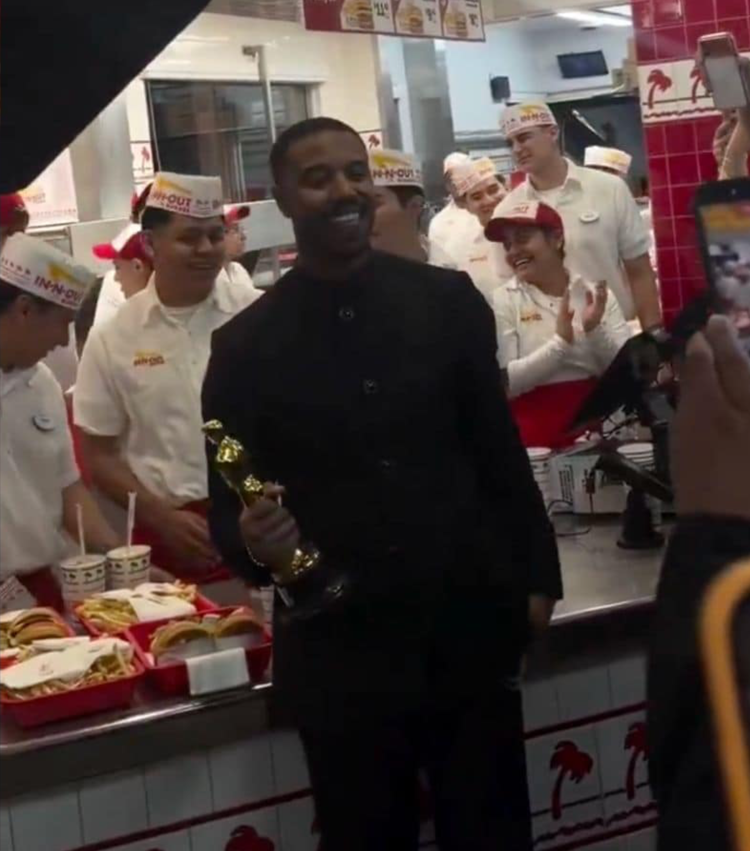 Oscars 2026 Best Actor Michael B Jordan Celebrates Win At A Burger Joint