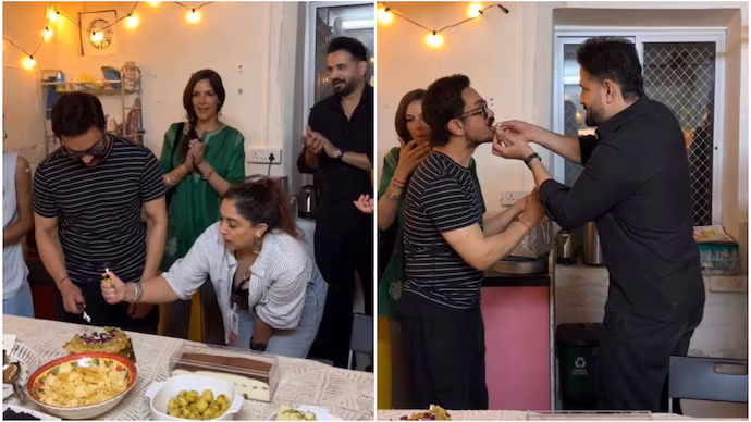 Aamir Khan Celebrates 61st Birthday With Girlfriend Gauri Spratt, Ex-Wives Reena Dutta And Kiran Rao
