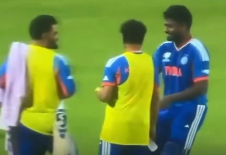 Rinku Nearly Walks Away With Samson's Bat During WI Match. This Happens Next