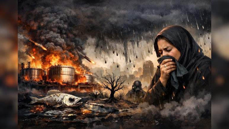 ईरान में ऑइल डिपो पर हमलों के बाद &lsquo;ब्लैक रेन&rsquo; का खतरा, स्वास्थ्य और पर्यावरण पर हो सकता है खतरनाक असर
