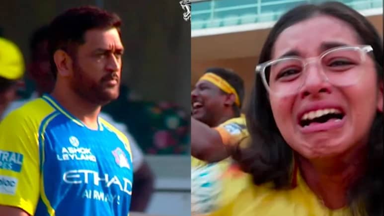 VIDEO: चेपॉक में धोनी को देख बेकाबू हुई भीड़, फफक फफक कर रोने लगी महिला फैन