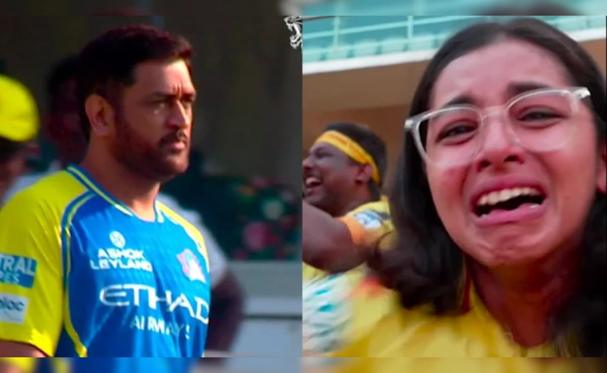 VIDEO: चेपॉक में धोनी को देख बेकाबू हुई भीड़, फफक फफक कर रोने लगी महिला फैन