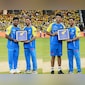 MS Dhoni Honours T20 World Cup Winners Sanju Samson, Shivam Dube At CSK Event