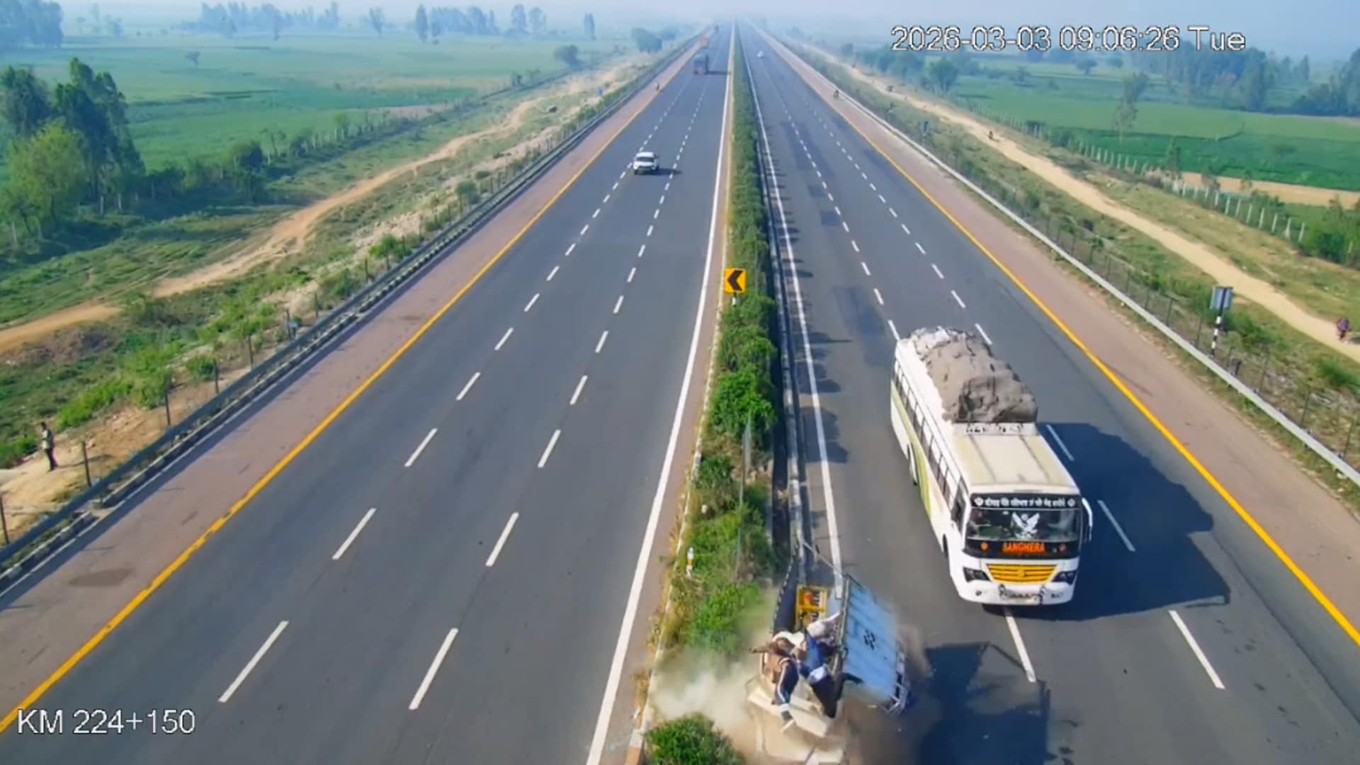 Passengers Flung Into Air, 2 Dead As Pickup Truck Hits Divider