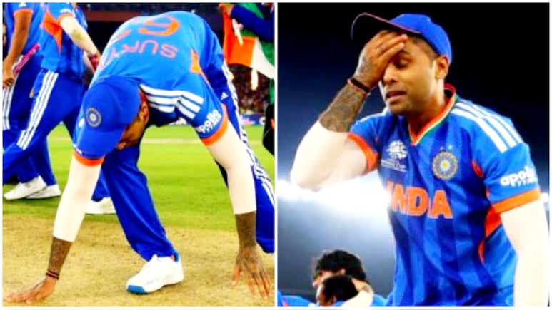 T20 World Cup 2026 Final: रोहित ने खाई थी पिच की घास अब कप्तान सूर्या ने पिच की मिट्टी को माथे से लगाया, भावुक पल जीत रहा फैंस का दिल