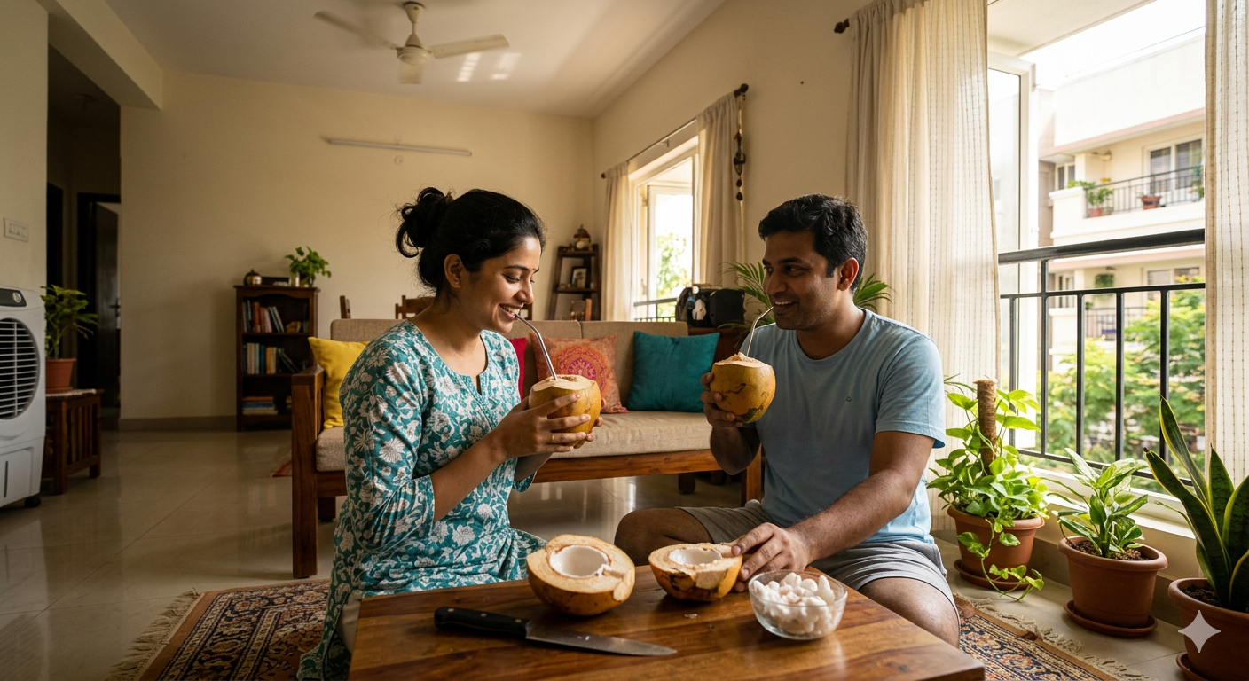 Coconut water is rich in electrolytes like potassium, sodium, and magnesium