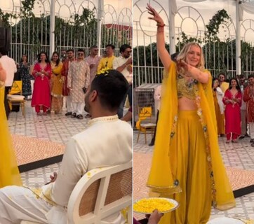 मारवाड़ी दूल्हे के लिए विदेशी दुल्हन बनी राजस्थानी, ठुमकों की बरसात से गूंज उठा वेडिंग वेन्यू, वीड&zwj;ियो वायरल