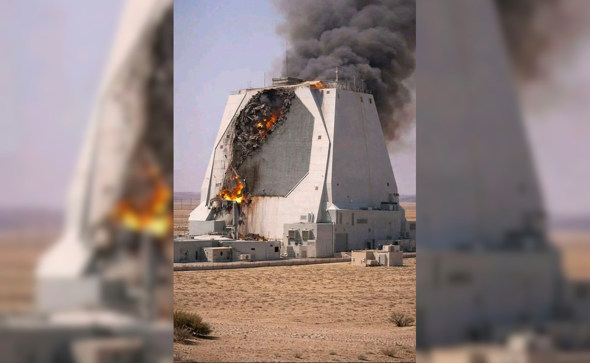 The image circulating on social media shows the radar destroyed The image circulating on social media shows the radar destroyed