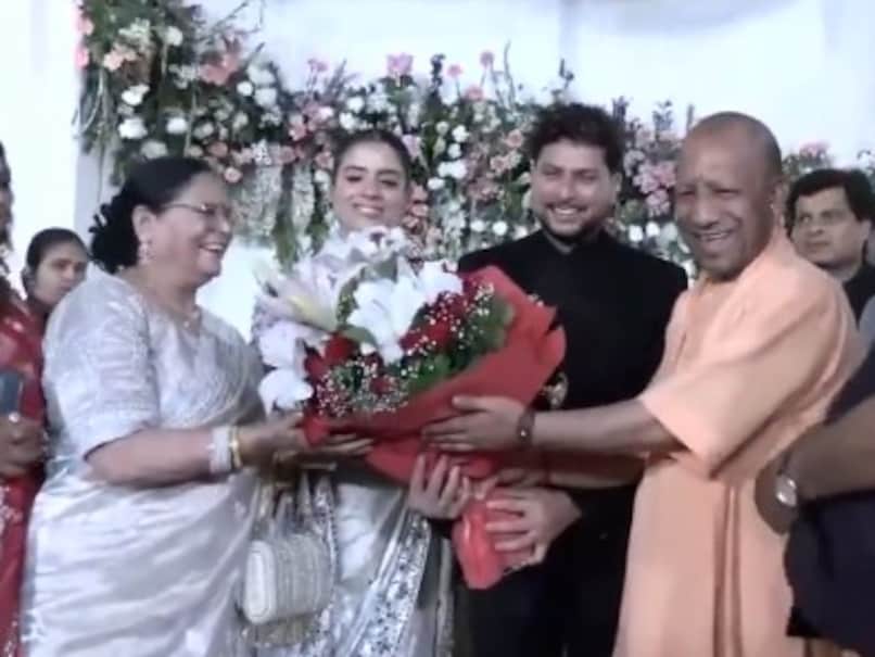 Watch: Uttar Pradesh CM Yogi Adityanath Attends Kuldeep Yadav's Wedding Reception In Lucknow