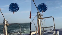 Viral Video: Tourist Goes Parasailing In Goa, Cable Snaps Mid-Air