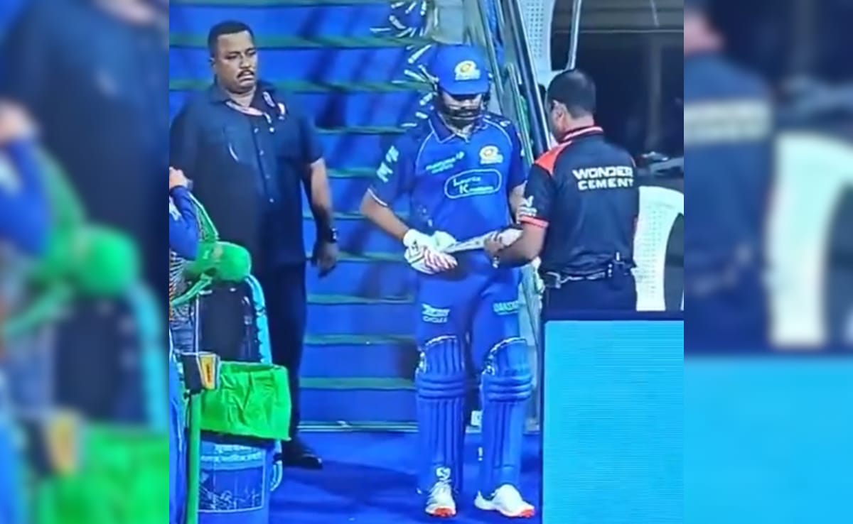 Rohit Sharmas Banter With Umpire After MI Stars Bat Gets Almost Fails Bat Test During IPL 2026 Game vs KKR. Watch