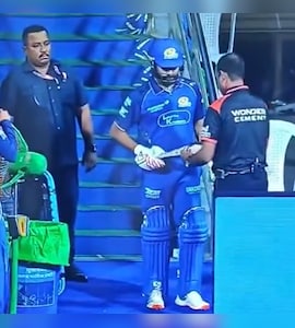 Rohit Sharmas Banter With Umpire After MI Stars Bat Gets Almost Fails Bat Test During IPL 2026 Game vs KKR. Watch