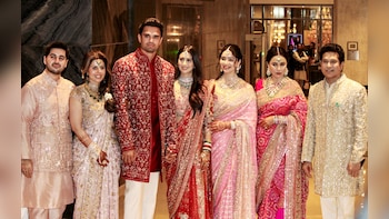 Arjun Tendulkar-Saaniya Chandhok Wedding Photos Go Viral: Dhoni, Ambanis, Bachchans Among Guests &mdash; Watch