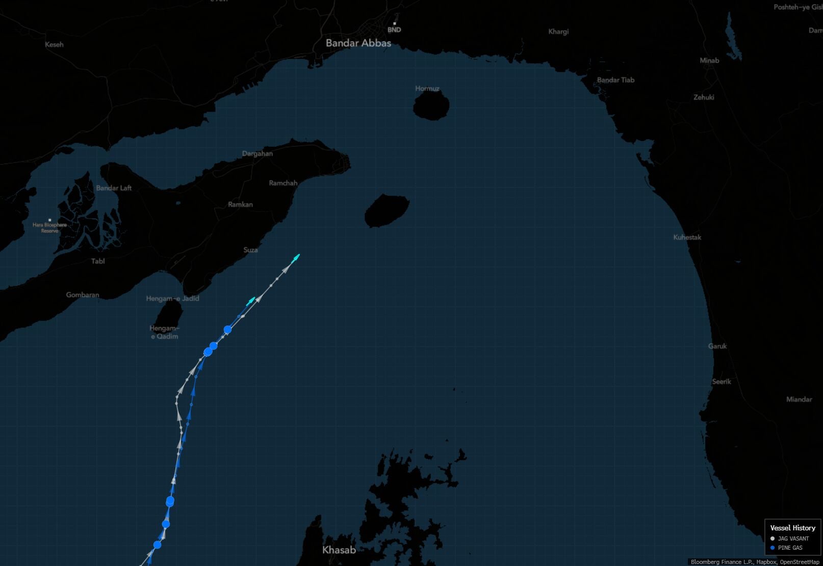 Two More Indian LPG Ships Transit Hormuz Along Iran Coast