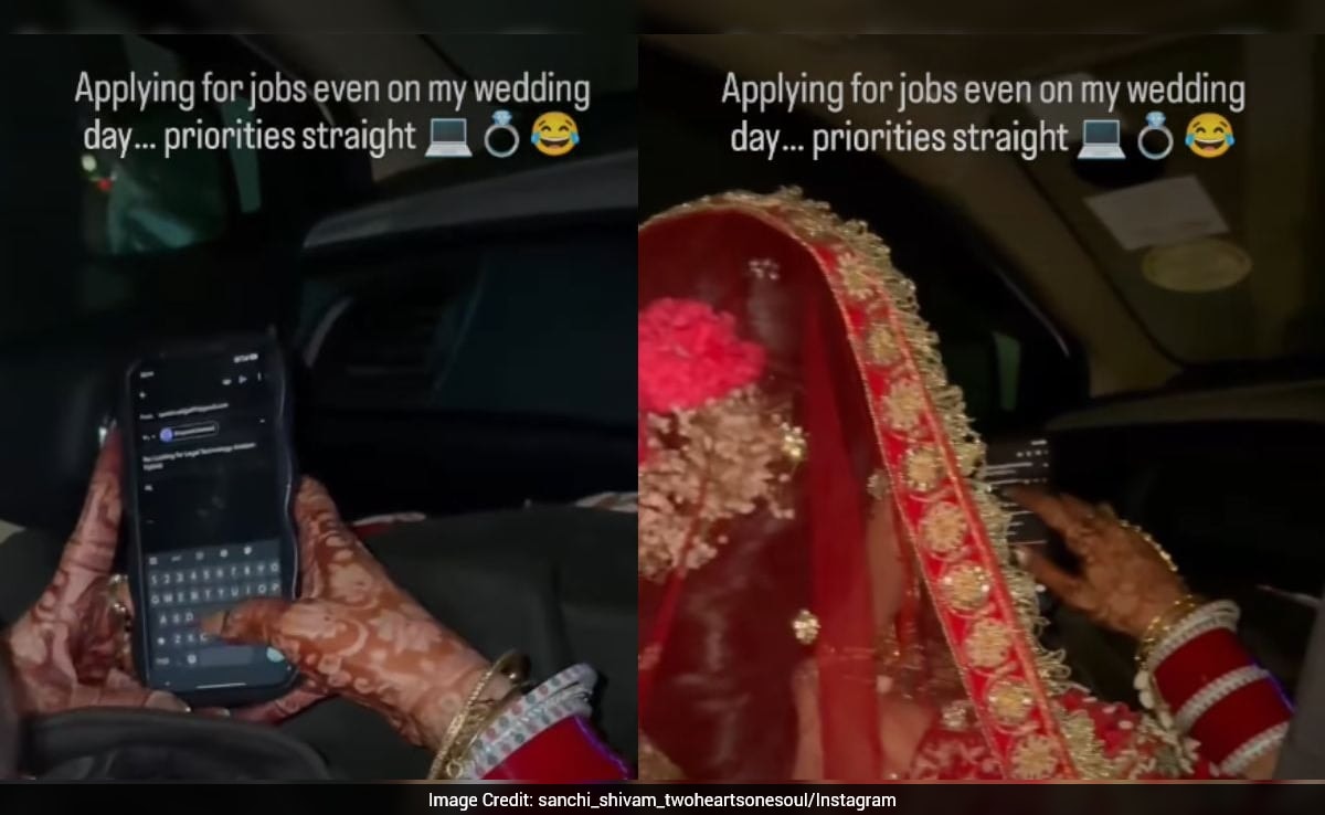"Priorities Straight": Woman Applies For Job On Wedding Day, Video Goes Viral