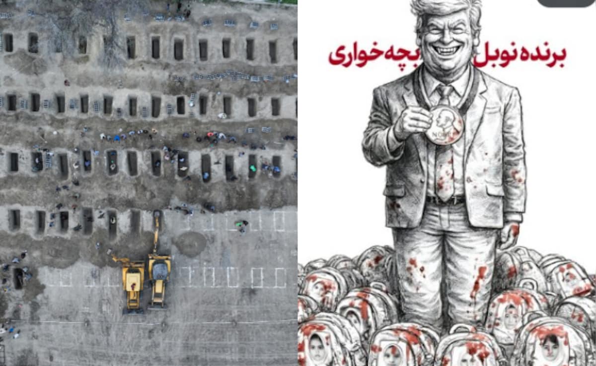 Iran Mocks Trump With Poster Showing Him With Nobel Medal Over Dead Children