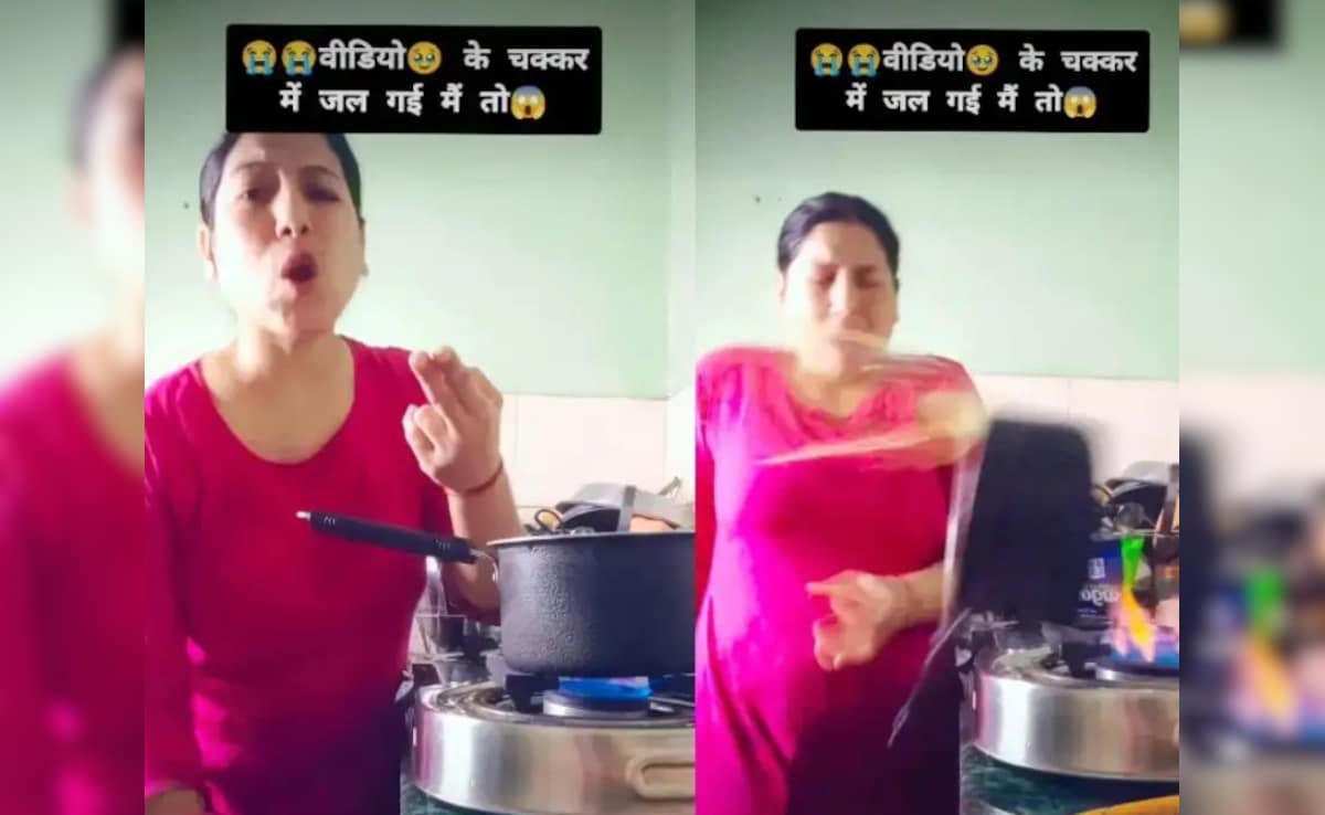 किचन में रील बनाने का चढ़ा ऐसा चस्का, महिला ने खुद पर गिरा ली खौलती दाल, वीडियो देख पकड़ लेंगे सिर!