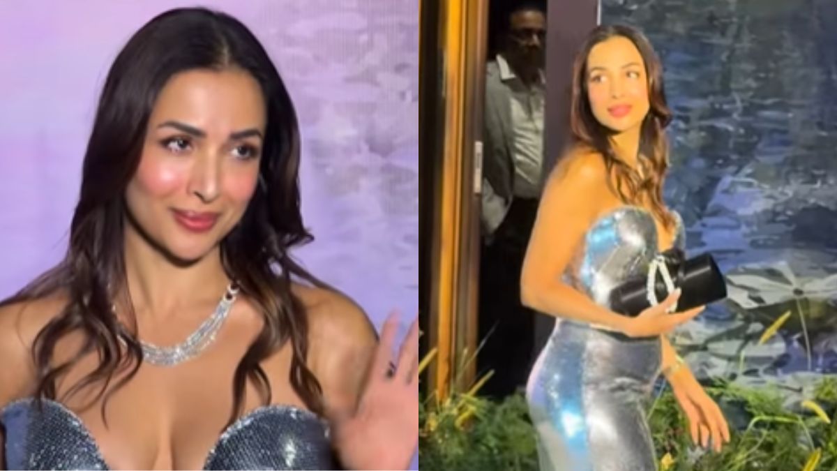 Malaika Arora Glitters In Off-Shoulder Silver Gown At Kritika-Gaurav Reception