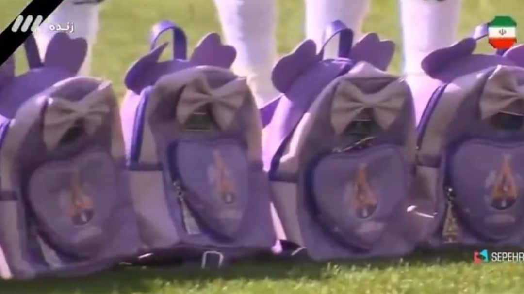 Iran Football Team Hold School Bags In Protest Over Children Killed In School Bombing