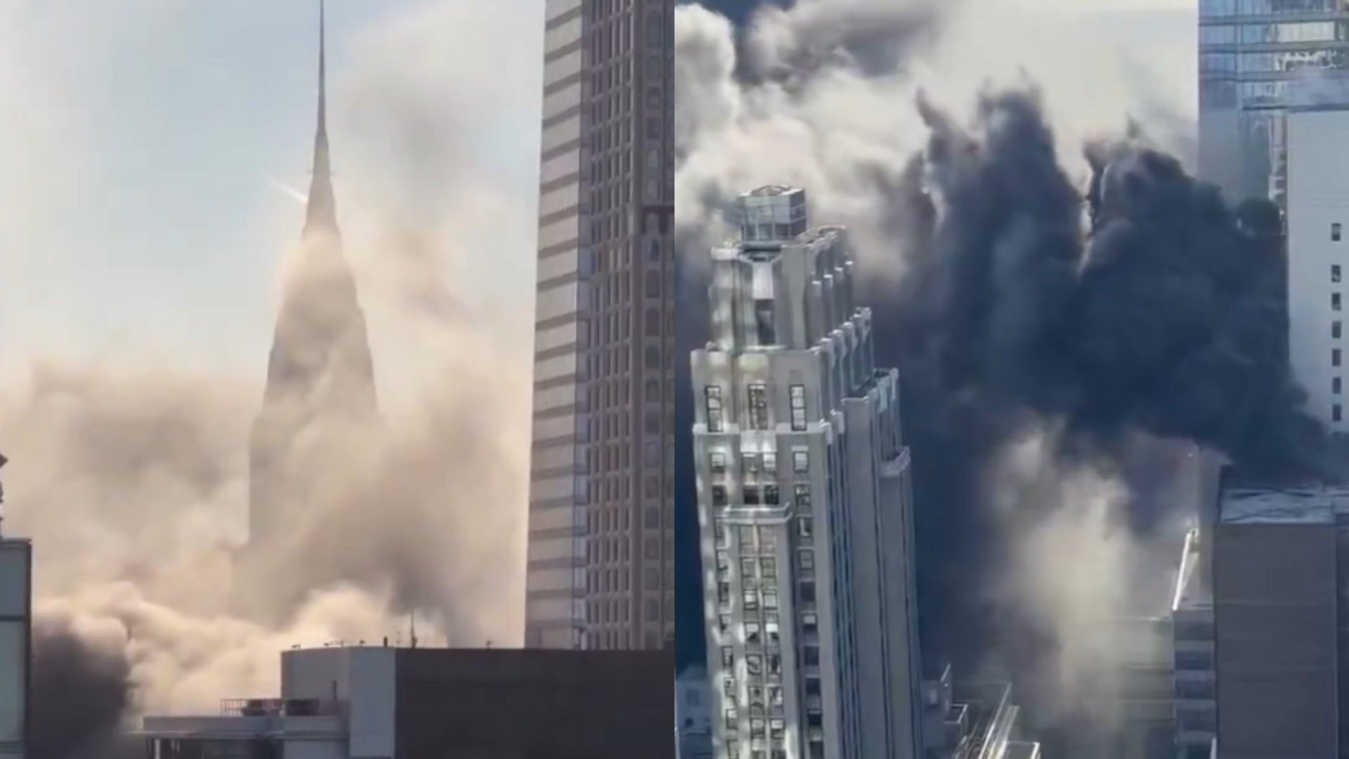 Video: Thick Smoke Blankets Manhattan Skyline As Firefighters Battle Blaze