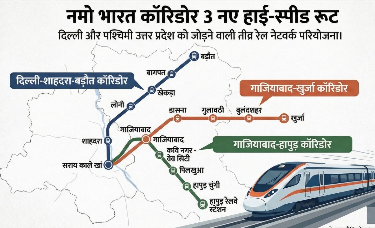 बागपत, खुर्जा और हापुड़ में भी रैपिड रेल, दिल्ली-गाजियाबाद में नमो भारत के 3 नए रूट, NCR में कहां-कहां स्टेशन