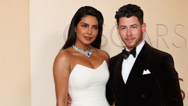 Priyanka Chopra Goes Custom Dior In A Thigh-Slit Gown For Oscars 2026 With Nick Jonas