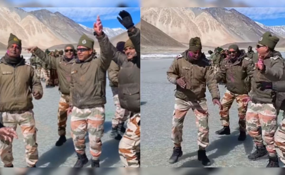 ITBP के जवानों ने लद्दाख में 14,300 फीट की ऊंचाई पर ऐसे मनाई होली, स्थानीय लोग भी हुए शामिल, देखें वीडियो