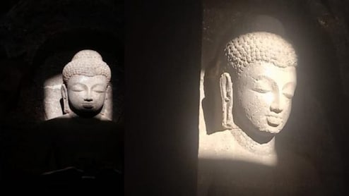 Ellora Caves : वेरुळच्या लेणींमधील अद्भूत किरणोत्सव; वर्षातून केवळ 2 वेळा दिसतं हे दृश्य, Video पाहून भारावून जाल!