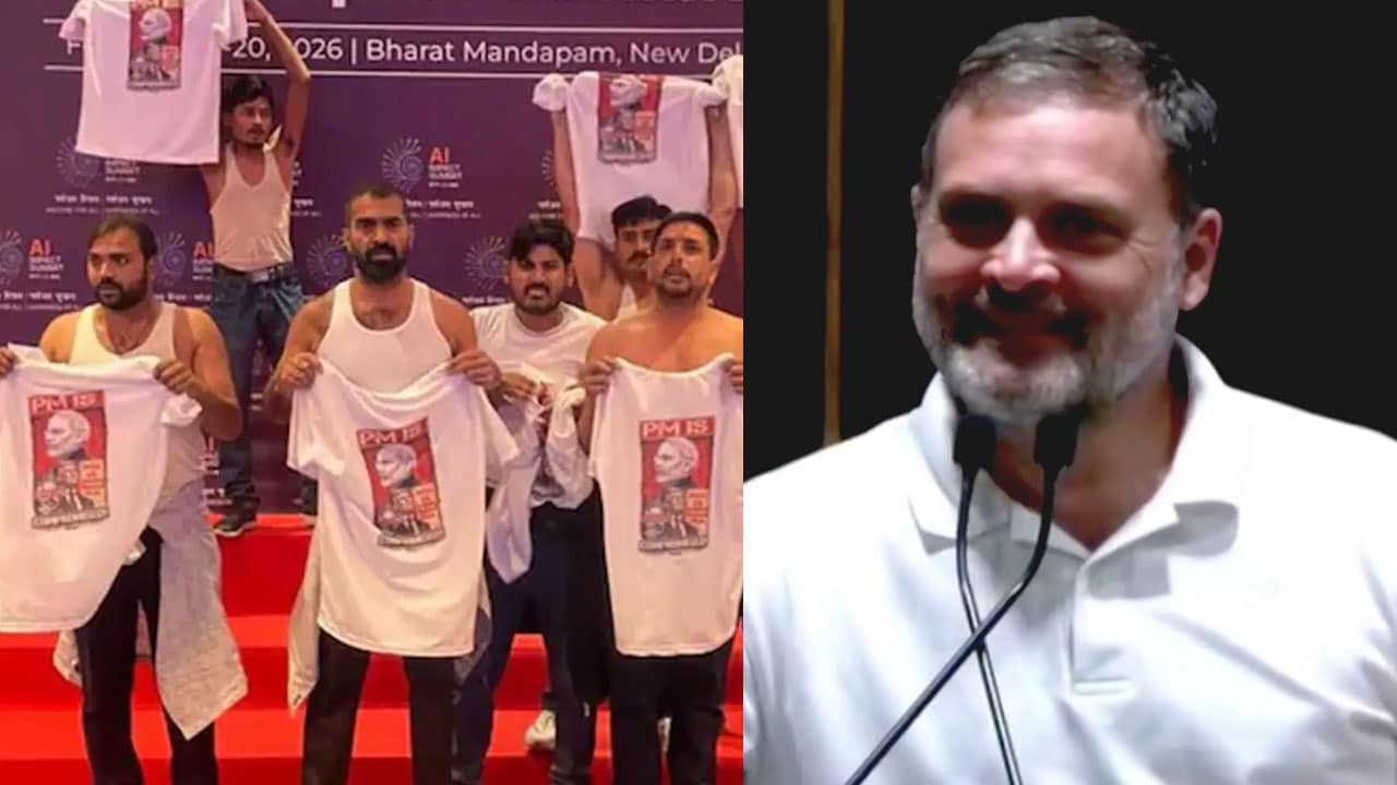 Rahul Gandhi Hails Congress' Shirtless Protest At AI Summit; BJP Calls It 'Anti India'