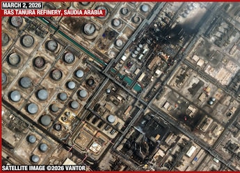 Satellite Pics Show Extent Of Damage By Iran Drones At Saudi Aramco Refinery