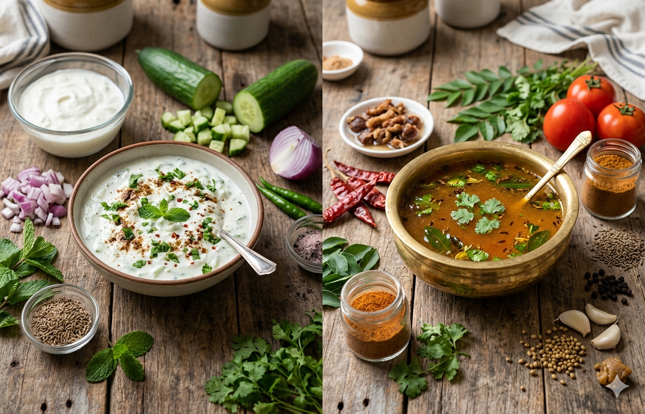 Raita and rasam can nourish the gut health ( image is for representation purposes only)