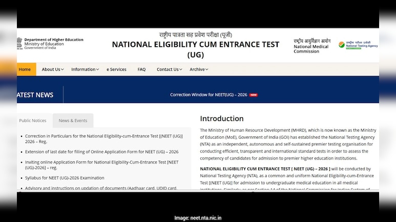 NEET UG 2026: Application Correction Window Opens; Check Deadline, Allowed Changes