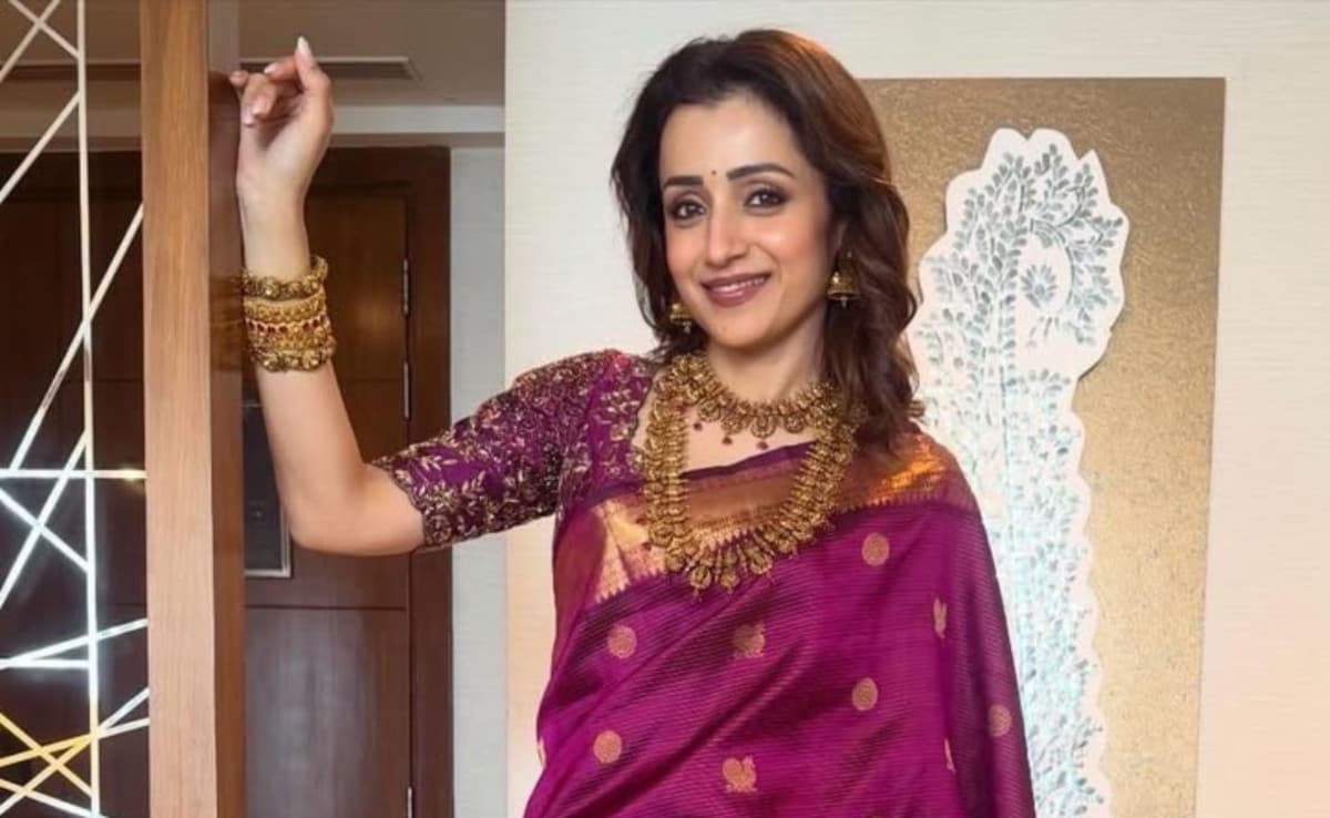 Trisha Krishnan Makes A Statement In Gold Temple Jewellery At Eka Lakhani-Ravi Bhagchandka's Wedding