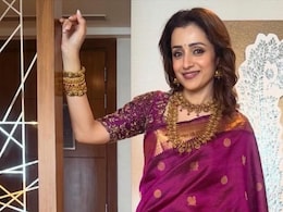Trisha Krishnan Makes A Statement In Gold Temple Jewellery At Eka Lakhani-Ravi Bhagchandka's Wedding