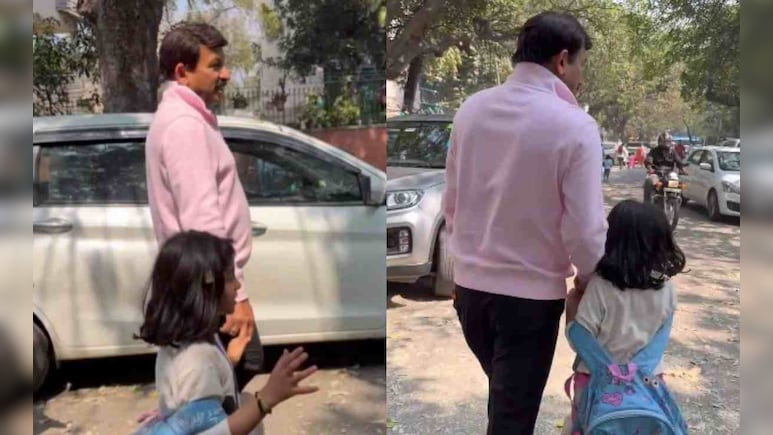 VIDEO : जब सानविका को लेने स्कूल पहुंचे मनोज तिवारी, ऐसा था बेटी का रिएक्शन
