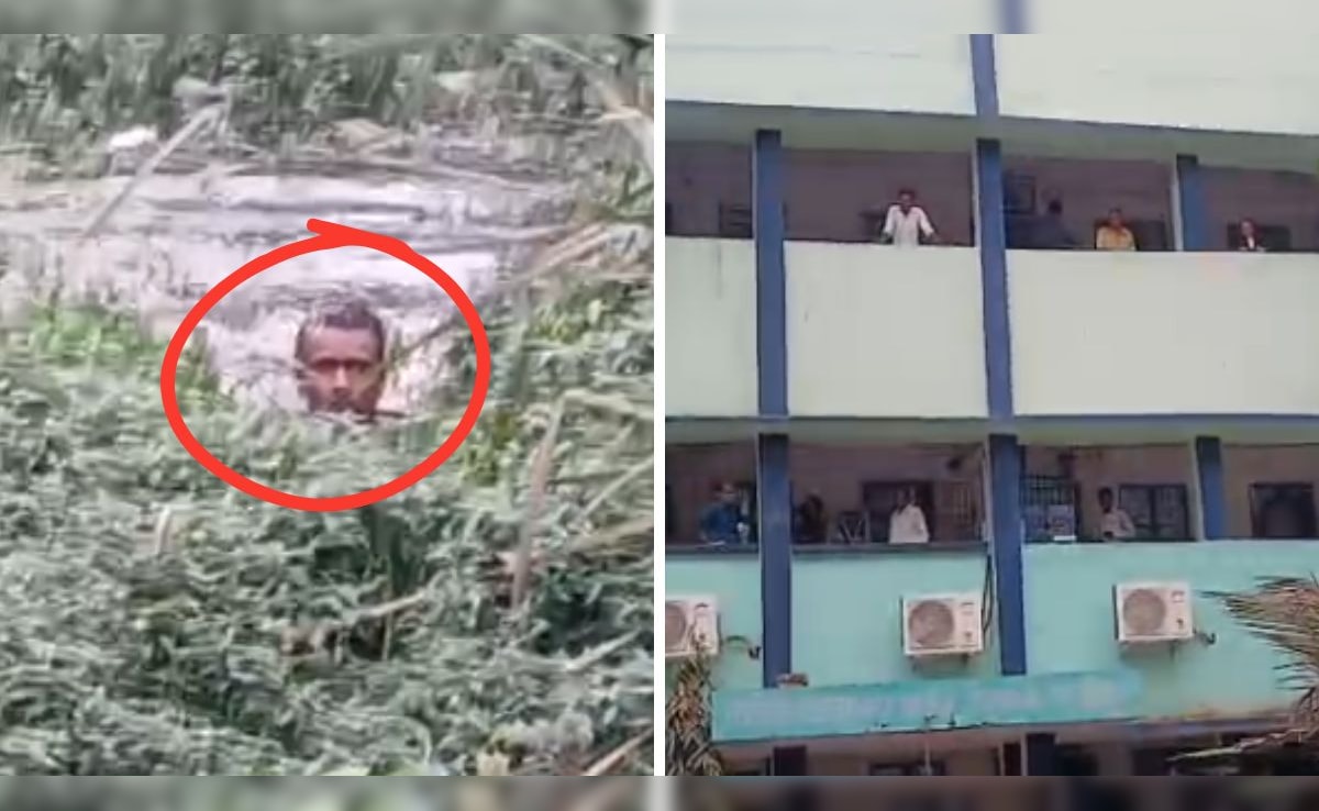 वैशाली कोर्ट में ड्रामा: पेशी पर आया आरोपी पहली मंजिल से कूदकर भागा, घंटों तालाब में छिपा; पुलिस ने यूं निकाला