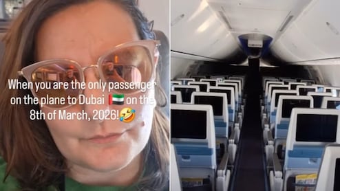 दुबई जाने वाली फ्लाइट में सिर्फ एक ही यात्री, महिला ने बताई ऐसी वजह कि सब हैरान रह गए - देखें Video