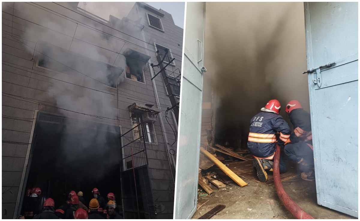 दिल्ली के बवाना में आधी रात को लगी फैक्ट्री में भीषण आग, एक फायर मेन घायल