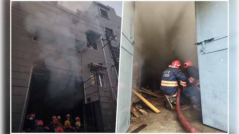 दिल्ली के बवाना में आधी रात को लगी फैक्ट्री में भीषण आग, एक फायर मेन घायल