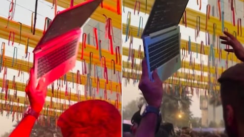 गुरुग्राम ऑफिस की &lsquo;कॉरपोरेट होली&rsquo; वायरल, लैपटॉप लेकर डांस करता दिखा युवक, इंटरनेट बोला- असली कर्मचारी