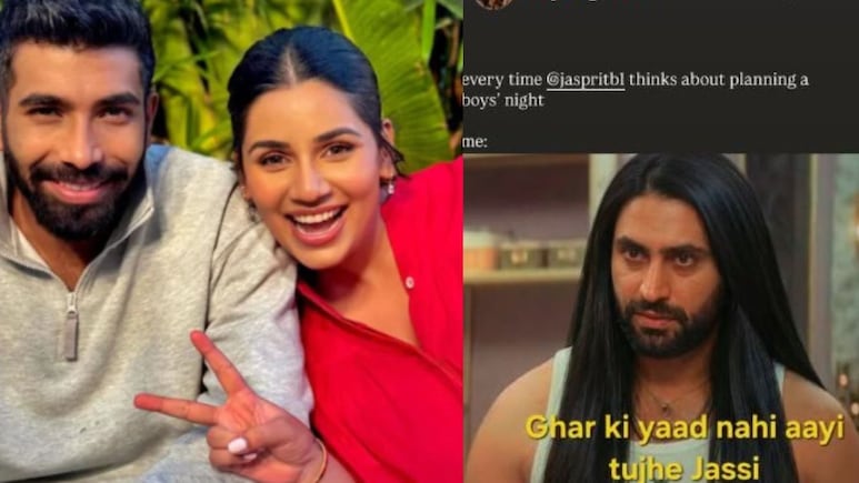 The Best Dhurandhar Meme Is By Jasprit Bumrah's Wife Sanjana: '<i>Ghar Ki Yaad Nahi Aayi?</i>'