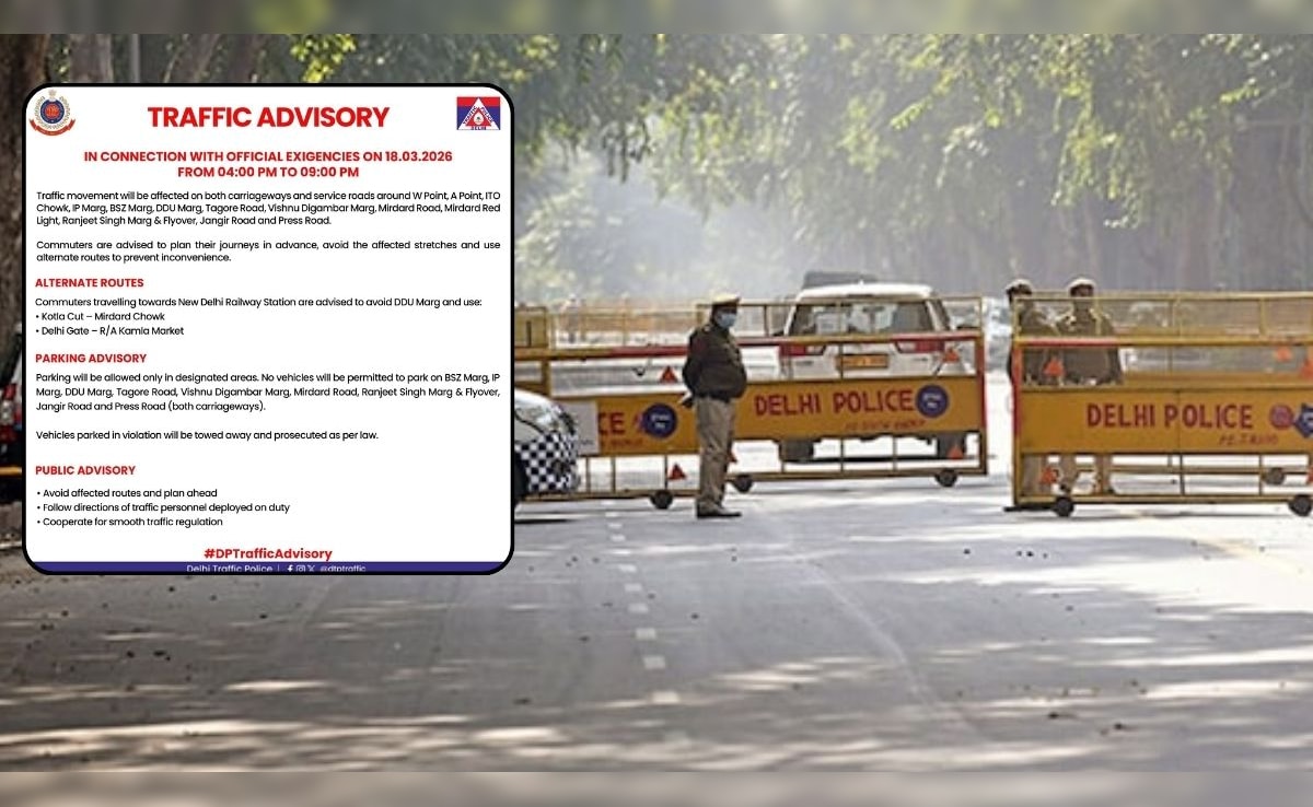Delhi Traffic Advisory: दिल्ली में आज शाम 4 बजे से बंद रहेंगे ये रास्ते, जाने से पहले से देख लें रूट, ट्रैफिक एडवाइजरी जारी