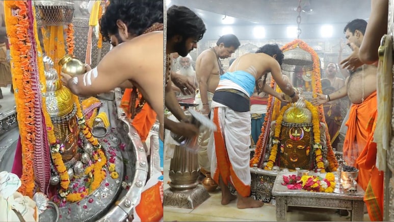 Rang Panchami: बाबा महाकाल का अद्भुत शृंगार, रंग पंचमी पर अर्पित किया गया केसरयुक्त रंग