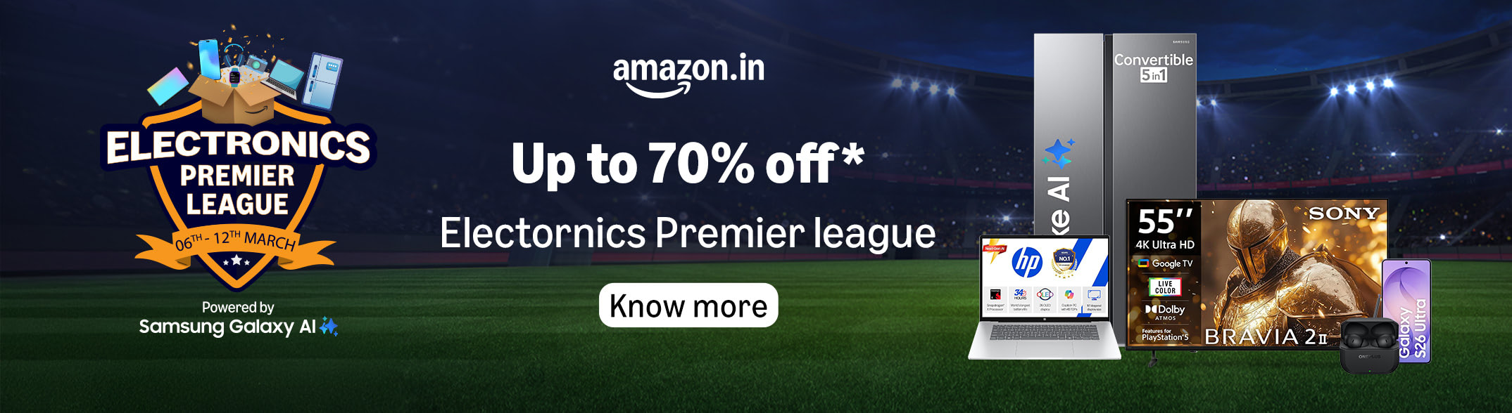 Bring large-screen 55-inch smart televisions under ₹40,000 during the Amazon Electronics Premier League