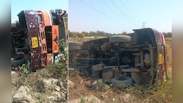 एमपी के कटनी में बस हादसा, ब्रिज के पास पलटी बस, 12 यात्री घायल&nbsp;