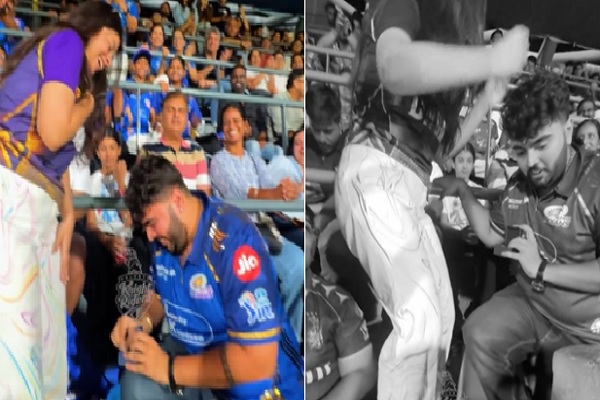 MI vs KKR मैच में शख्स कर रहा था गर्लफ्रेंड को प्रपोज, तभी हाथ से छूट गई अंगूठी