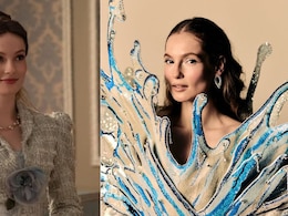 <i>Bridgerton</i> Star Hannah Dodd Makes Waves In Rahul Mishra's 'Water' Couture