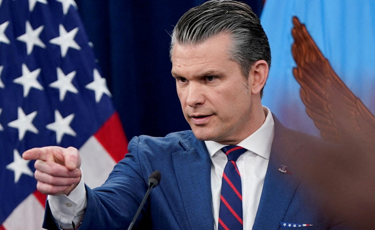 Pete Hegseth holds a briefing amid the US-Israeli conflict with Iran on March 2, 2026